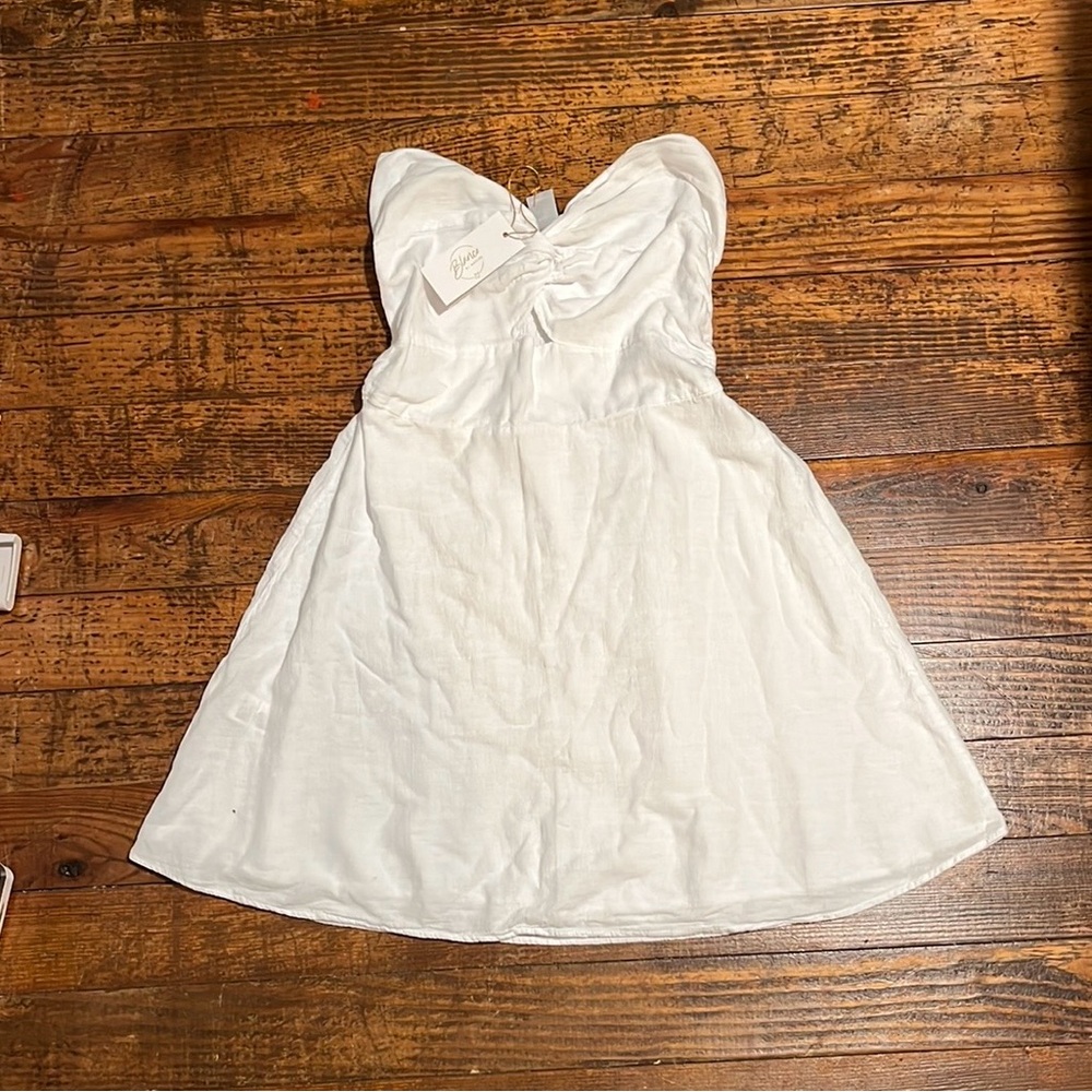 Blanco by Nature - White Strapless Dress